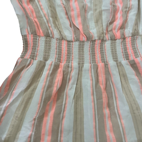 NEW Vineyard Vines Dress Medium Striped V Neck Striped Dress Sand Summer $189 - Picture 5 of 11